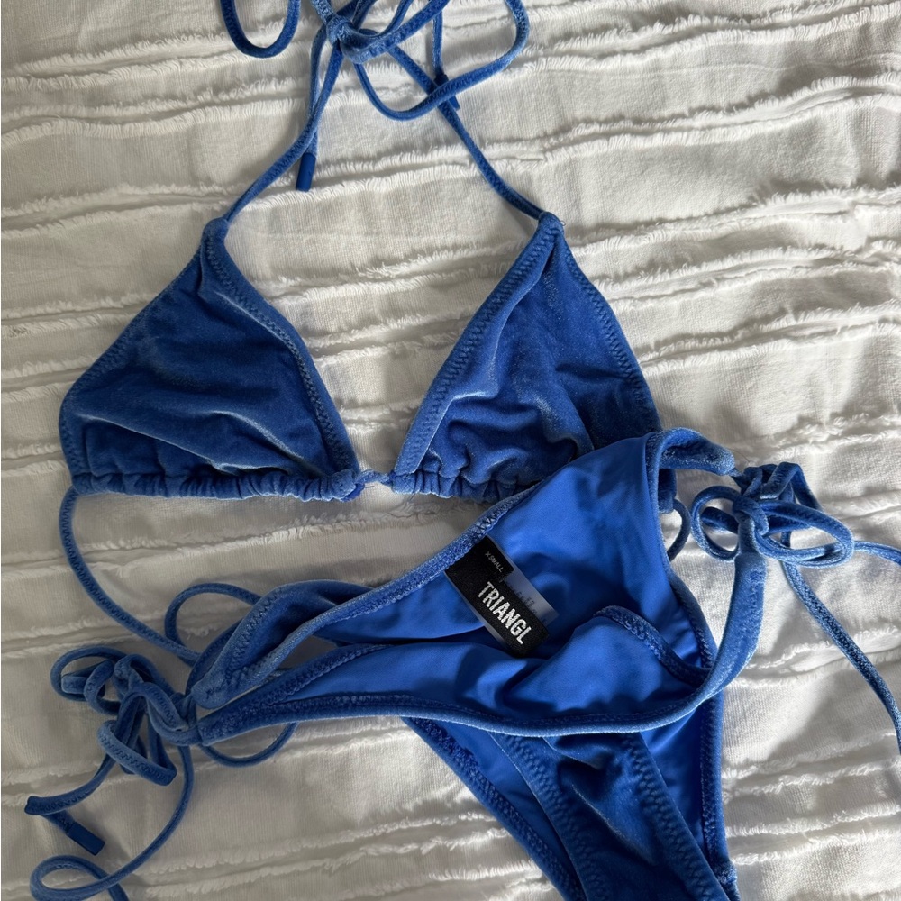 TRIANGL Vinca Blue Velvet Bikini Set